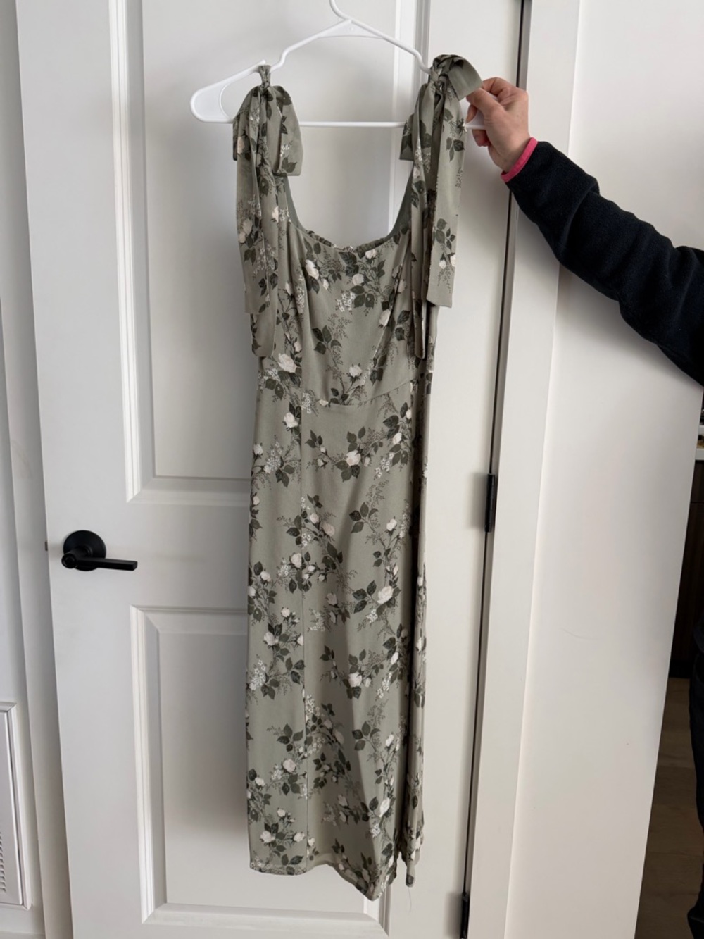 Reformation Sage Floral Tie-Shoulder Midi Dress
